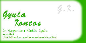 gyula kontos business card